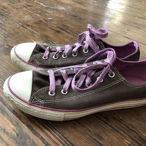 Girls grey and purple converse